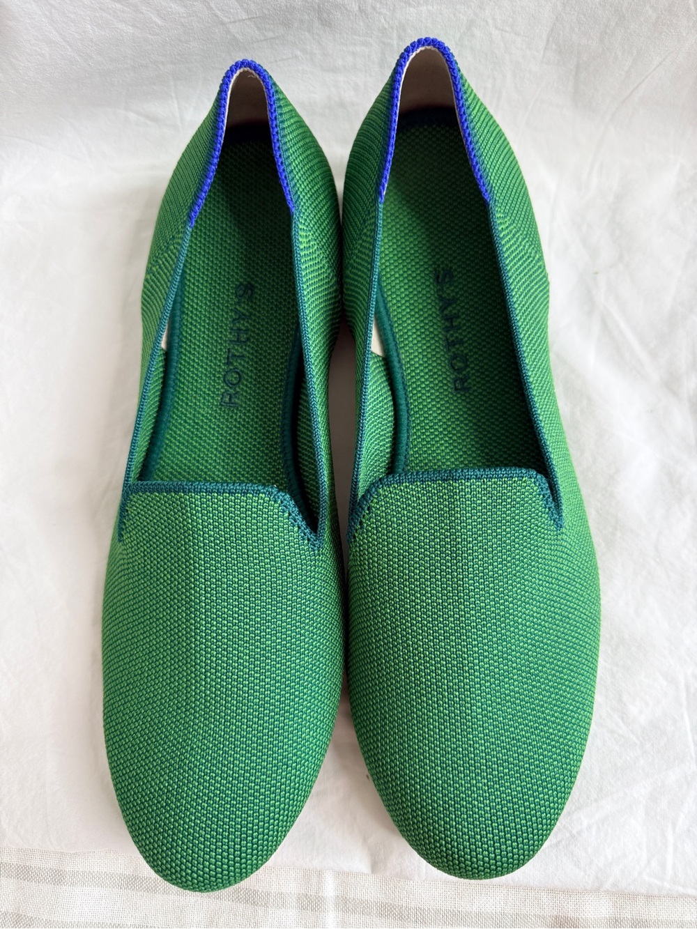 Rothy’s The Loafer Basil Green Blue Halo Size 9 Like New Retired